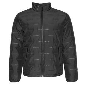 Mens Puffer Jacket Warm Lining Mechanical Stretch Zip Front Pockets Black